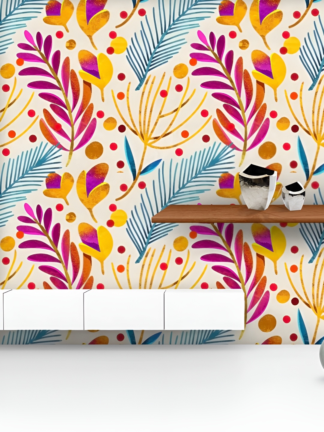 

ArtzFolio Printed UV-Resistant Anti-Bacterial Watercolor Floral Art Peel & Stick Wallpaper, Multi