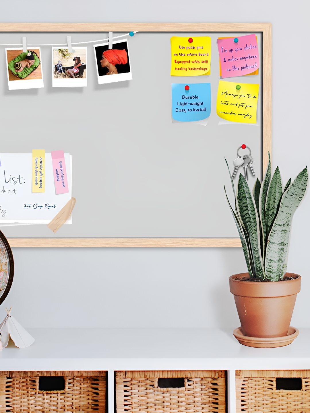 

ArtzFolio Wooden Notice Pin Board, Grey