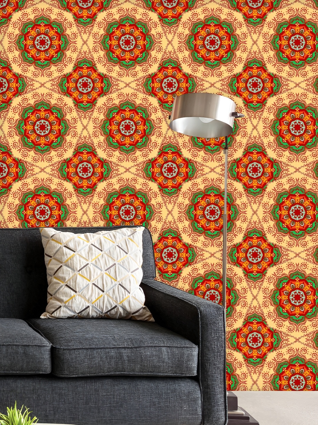 

ArtzFolio Printed UV-Resistant Anti-Bacterial Colorful Mandalas Peel & Stick Wallpaper, Multi