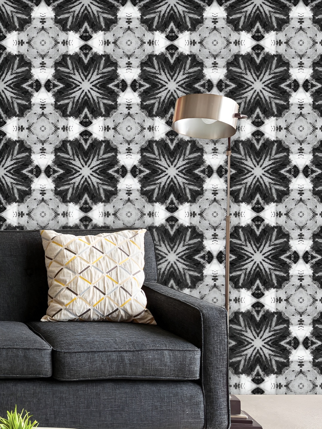 

ArtzFolio Printed UV-Resistant Anti-Bacterial Monochrome Smoke Pattern Peel & Stick Wallpaper, Multi