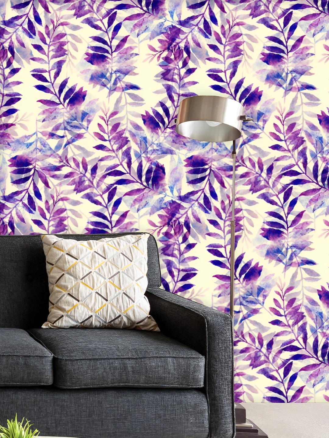 

ArtzFolio Printed UV-Resistant Anti-Bacterial Imprint Of Leaves Silhouette Peel & Stick Wallpaper, Multi