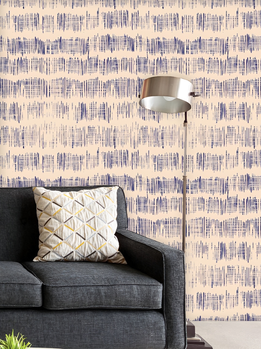 

ArtzFolio Printed UV-Resistant Anti-Bacterial Japanese Shibori Stripes Peel & Stick Wallpaper, Multi