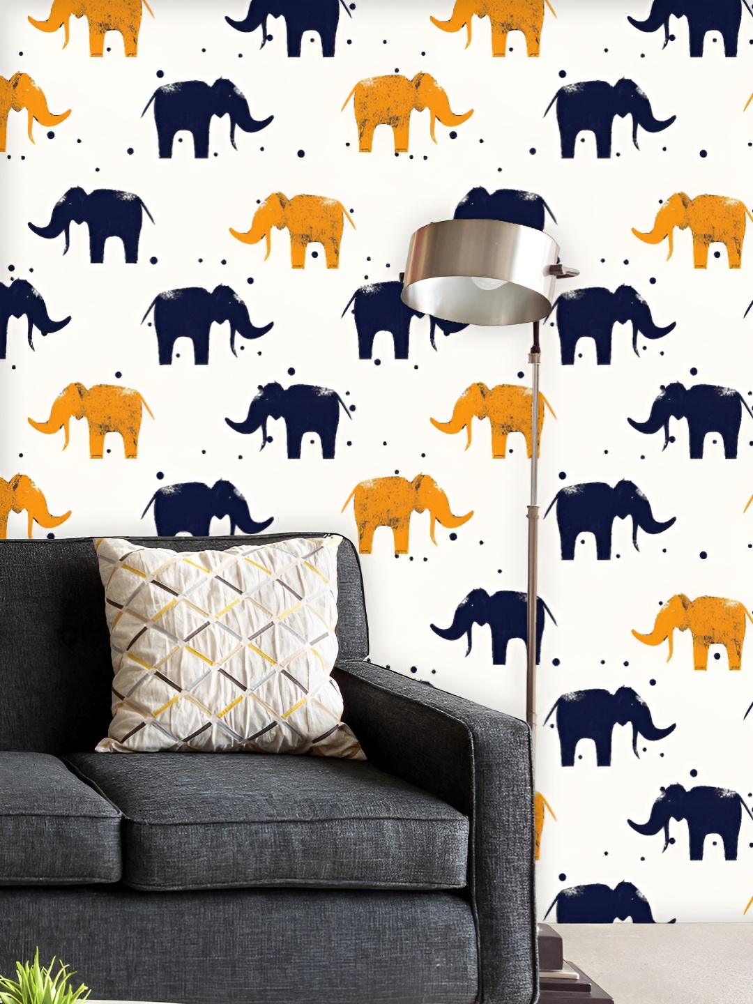 

ArtzFolio Printed UV-Resistant Anti-Bacterial Cartoon Elephant Peel & Stick Wallpaper, Multi