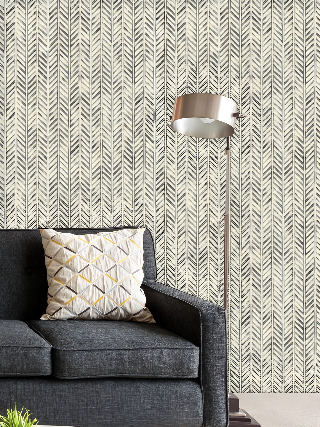 

ArtzFolio Printed UV-Resistant Anti-Bacterial Mottled Zigzag Motif Art Peel & Stick Wallpaper, Multi