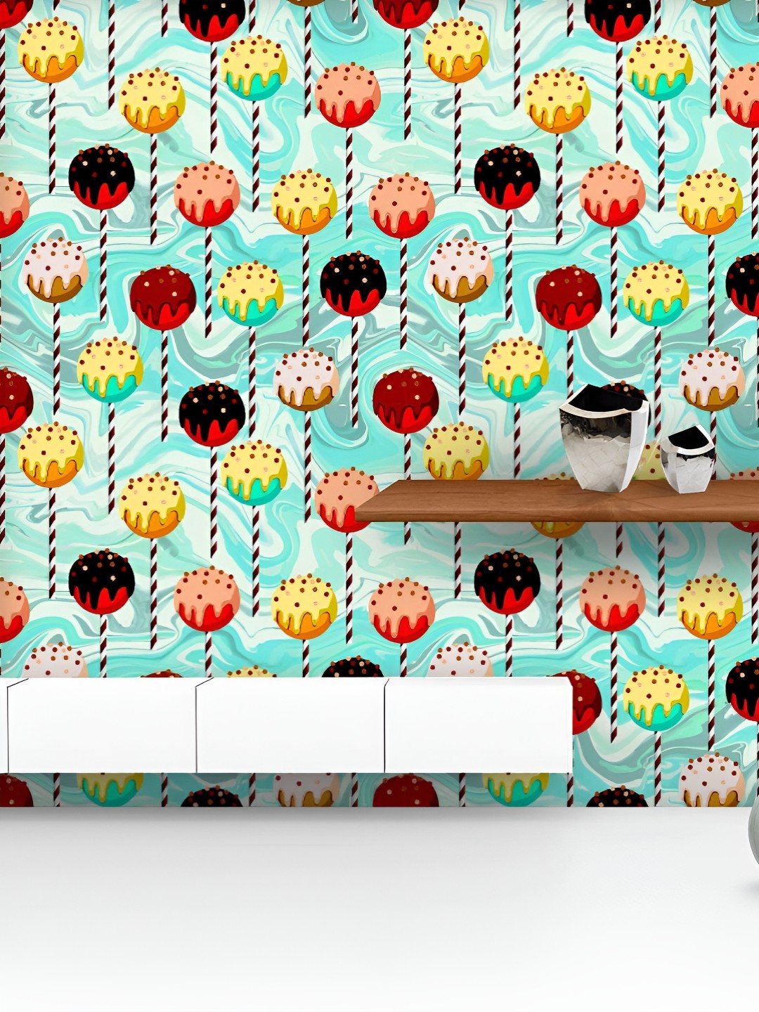 

ArtzFolio Turquoise Blue & Yellow Printed UV-Resistant Peel & Stick Wallpaper