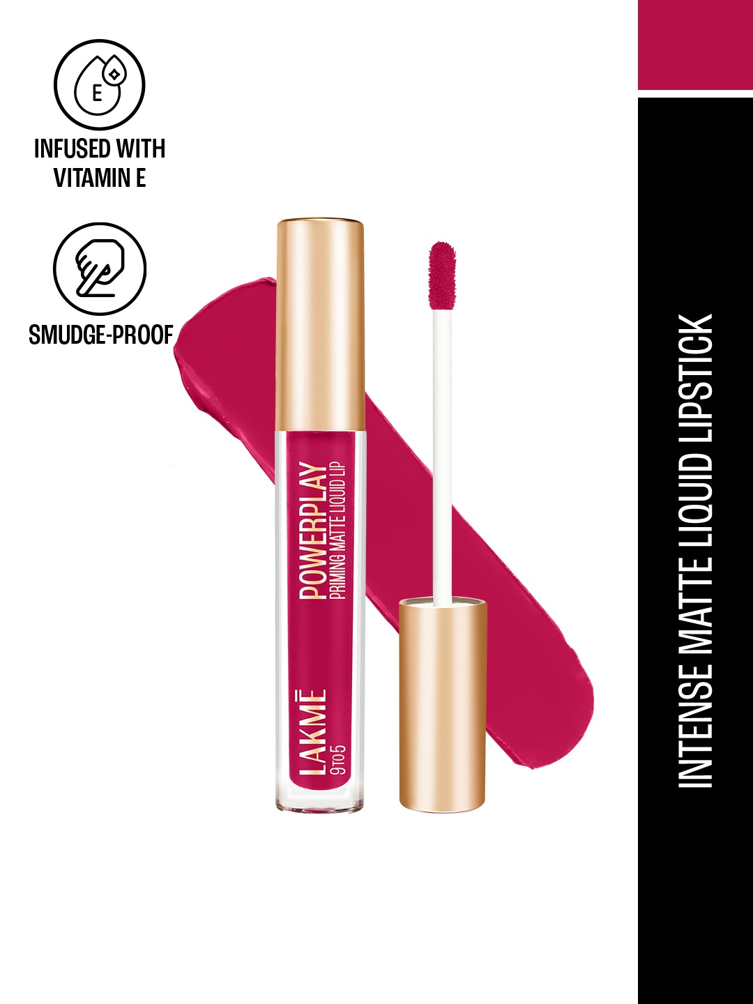 

Lakme 9to5 Primer + Matte Liquid Lip Color 4.2 ml - Power Pink MP2
