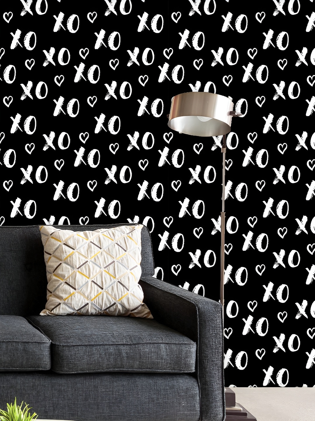 

ArtzFolio Printed UV-Resistant Anti-Bacterial Xoxo Grunge Calligraphy Peel & Stick Wallpaper, Multi