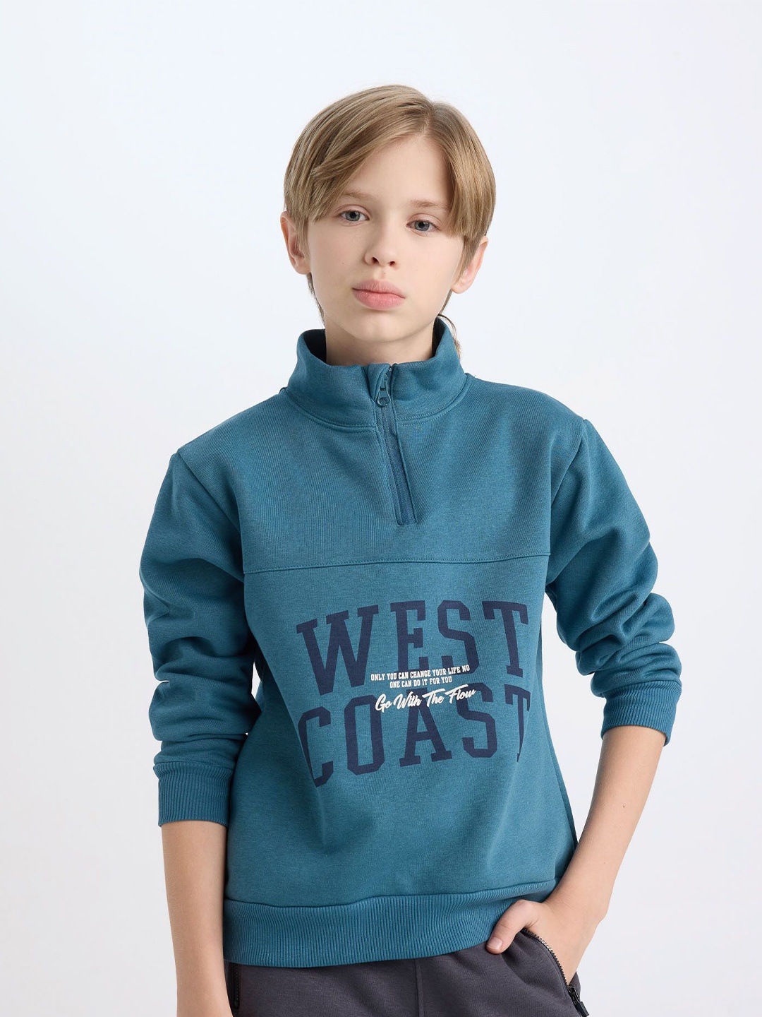 

DeFacto Boys Printed Pullover Sweatshirts, Blue