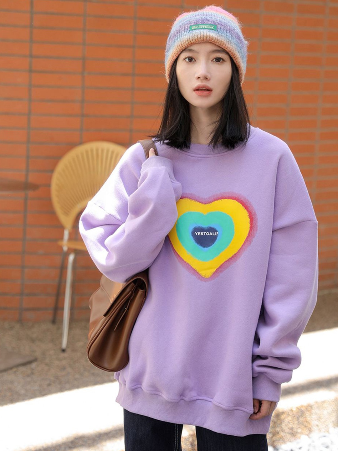 

JC Mode Women Printed Pullover Sweatshirt, Purple