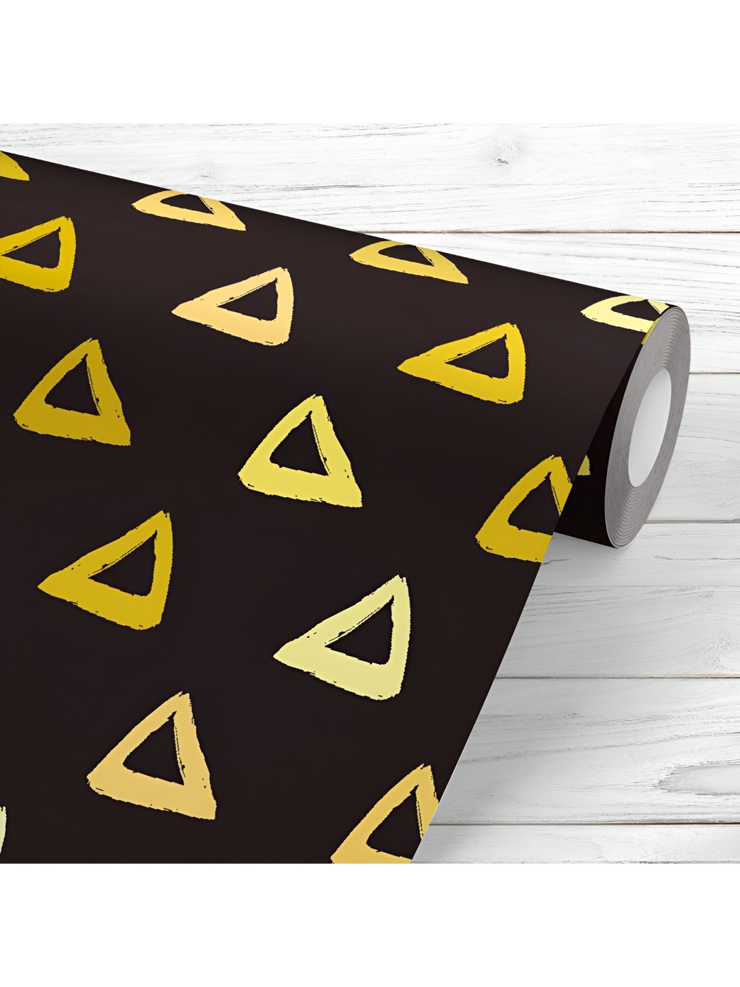 

ArtzFolio Printed UV-Resistant Anti-Bacterial Hand-Drawn Gold Triangles Peel & Stick Wallpaper, Multi