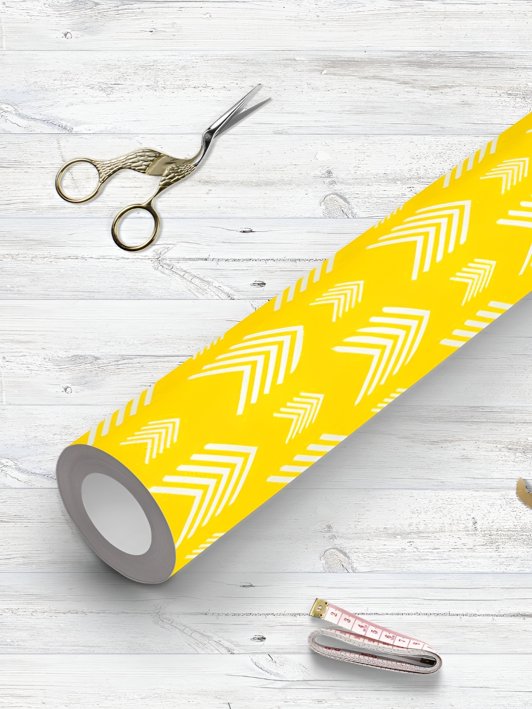 

ArtzFolio Yellow & White Printed UV Resistant Wallpaper