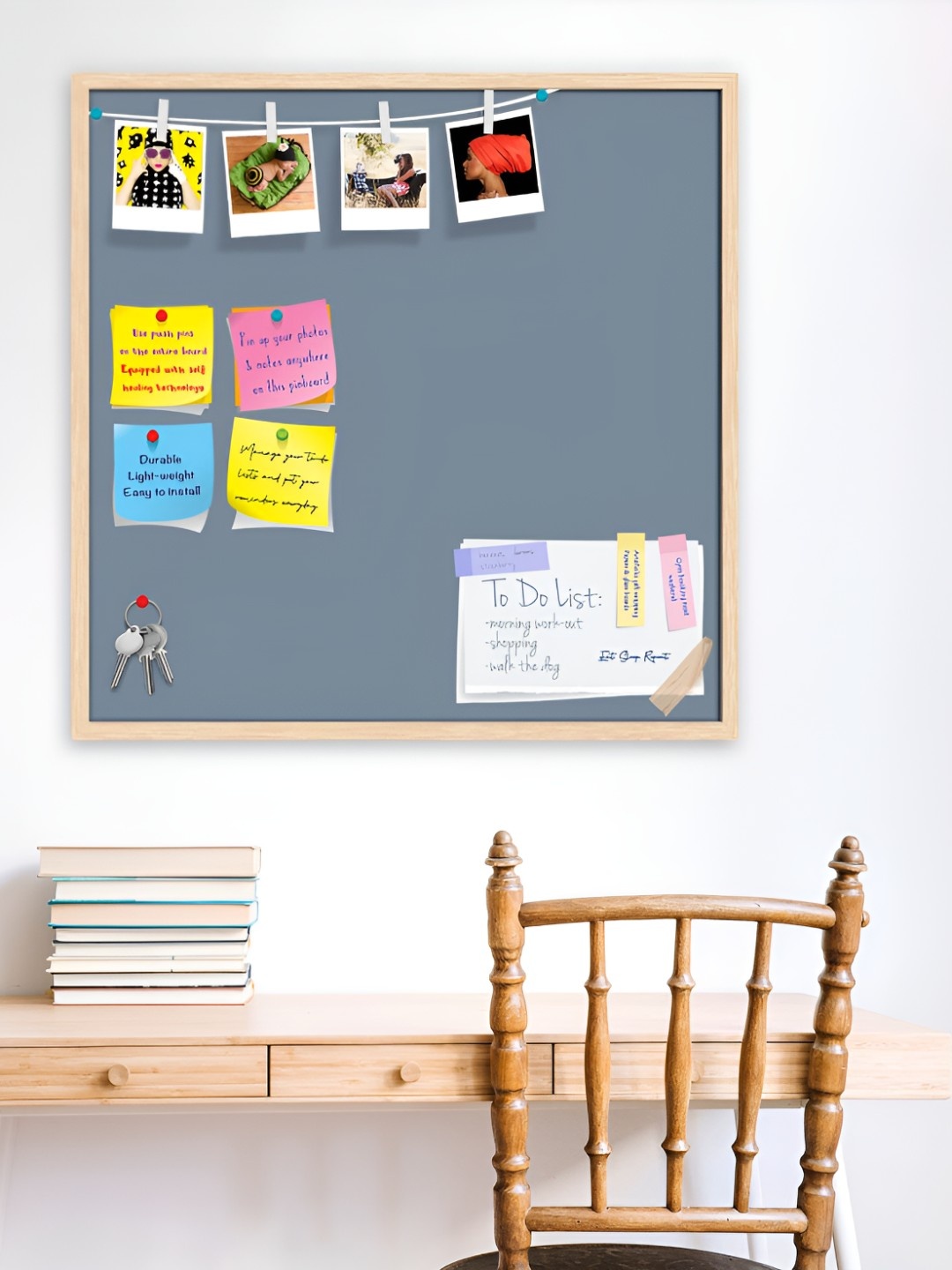 

ArtzFolio Wooden Notice Pin Board, Grey