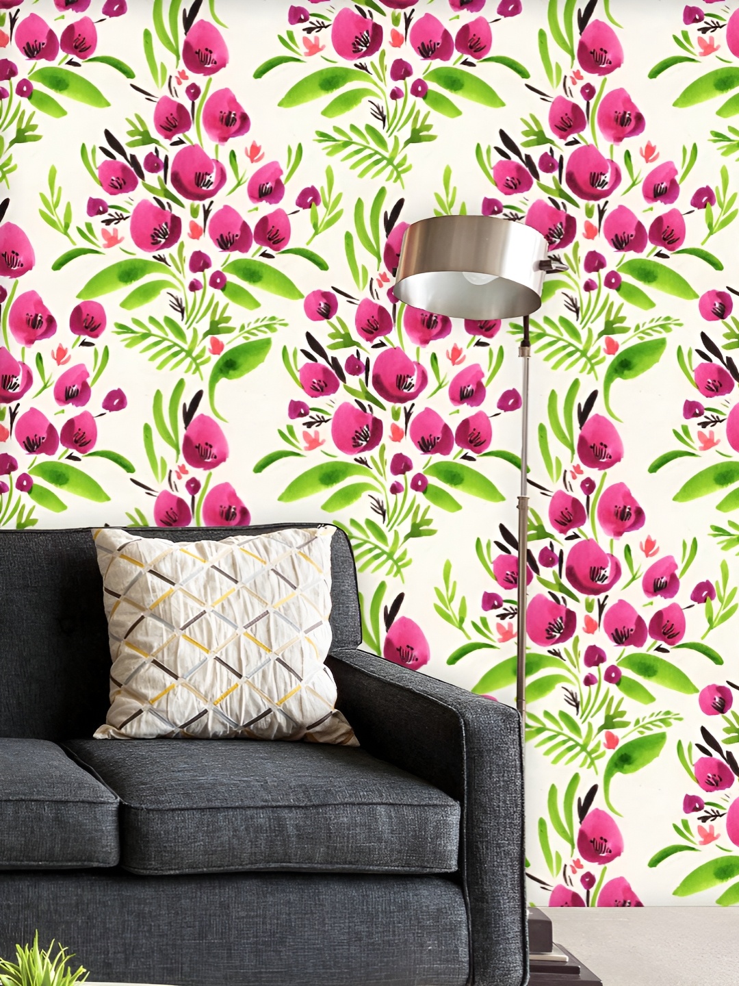 

ArtzFolio Printed UV-Resistant Anti-Bacterial Watercolor Floral Pattern Peel & Stick Wallpaper, Multi