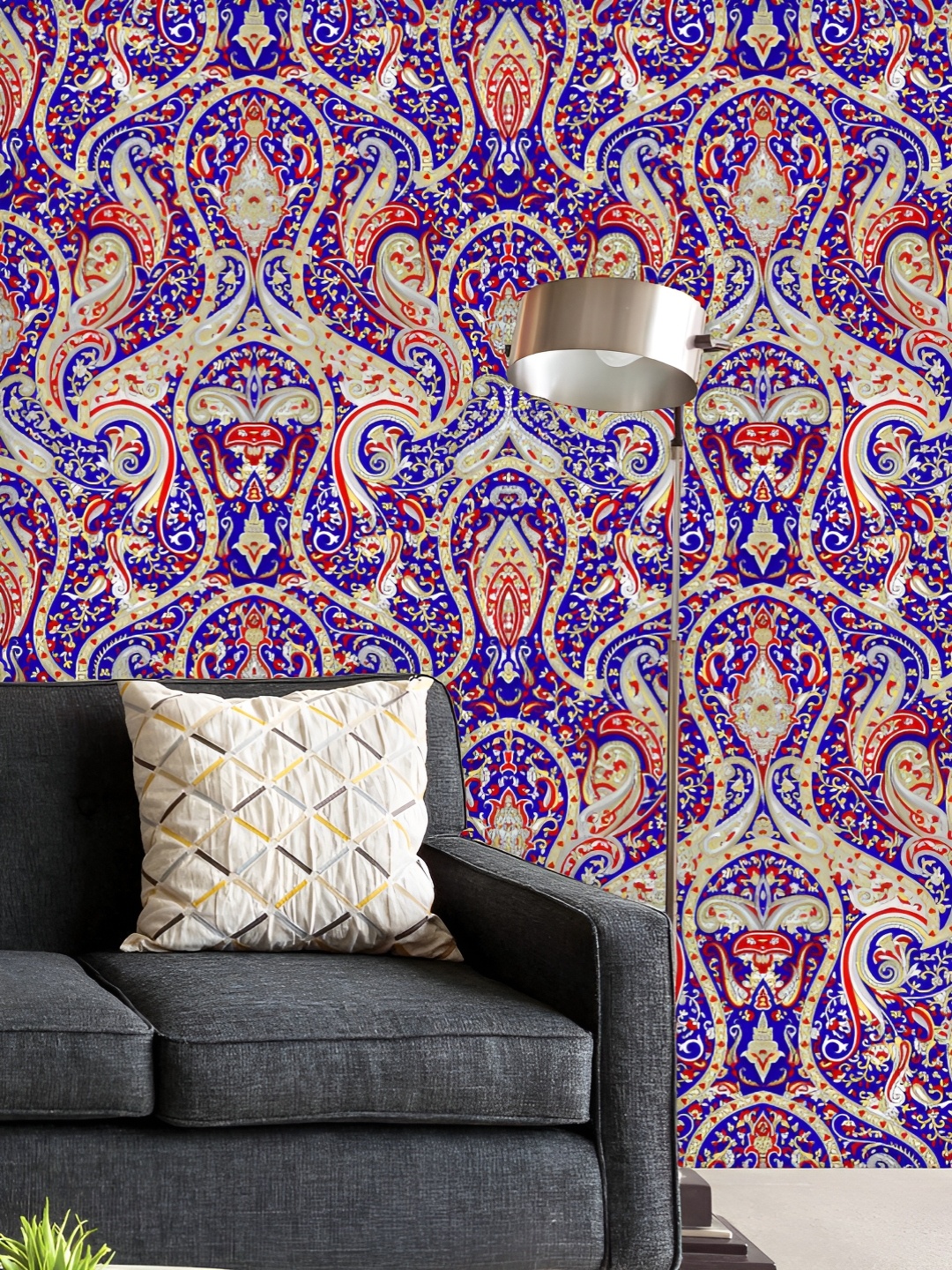 

ArtzFolio Printed UV-Resistant Anti-Bacterial Floral Paisley Pattern Peel & Stick Wallpaper, Multi