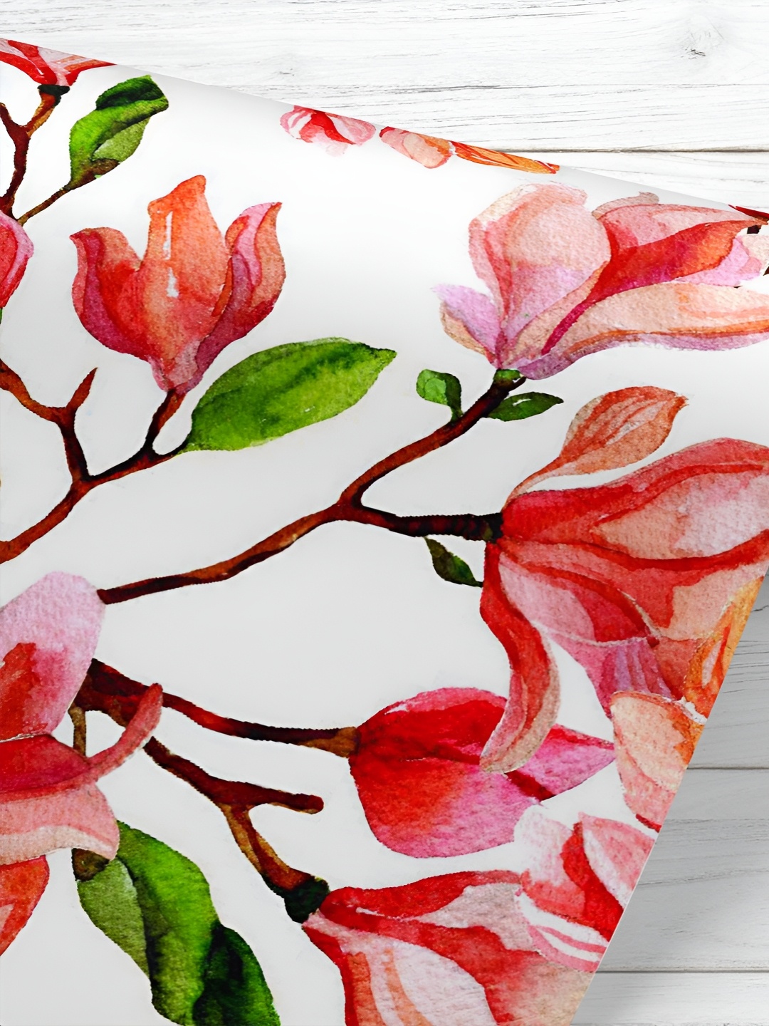 

ArtzFolio White & Peach Colored Printed UV Resistant Wallpaper