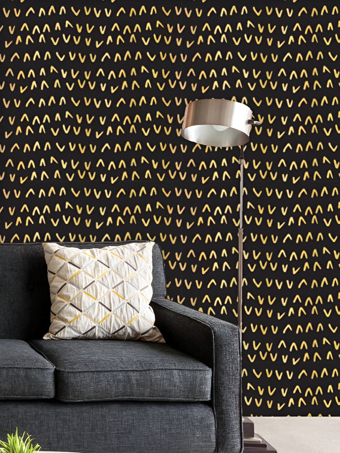 

ArtzFolio Printed UV-Resistant Anti-Bacterial Gold Geometric Pattern Peel & Stick Wallpaper, Multi