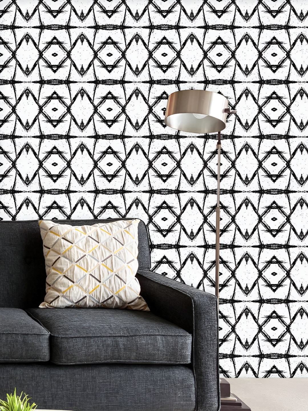 

ArtzFolio Printed UV-Resistant Anti-Bacterial Ethnic Geometric Pattern Peel & Stick Wallpaper, Multi