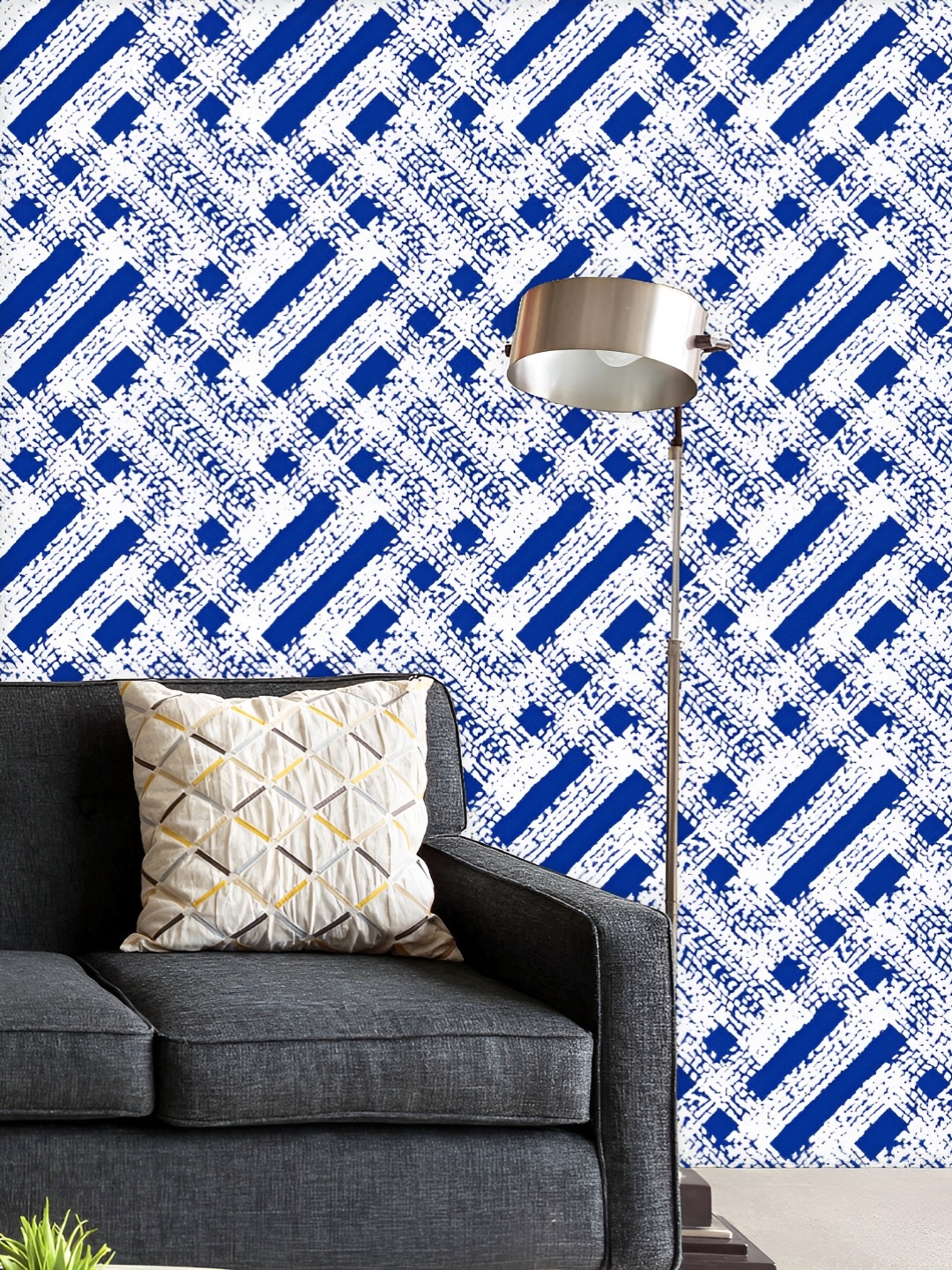 

ArtzFolio Printed UV-Resistant Anti-Bacterial Japanese Shibori Ikat Peel & Stick Wallpaper, Multi