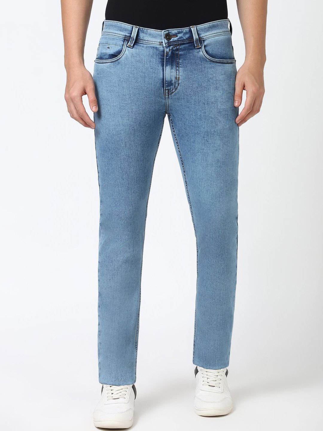 

Peter England Casuals Men Slim Fit Mid-Rise Stretchable Jeans, Blue