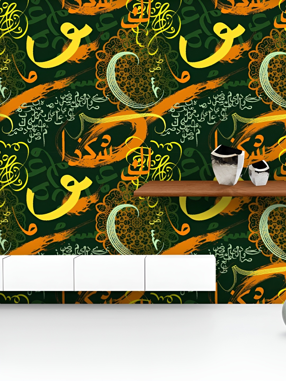 

ArtzFolio Printed UV-Resistant Anti-Bacterial Traditional Ethnic Flowers Peel & Stick Wallpaper, Multi