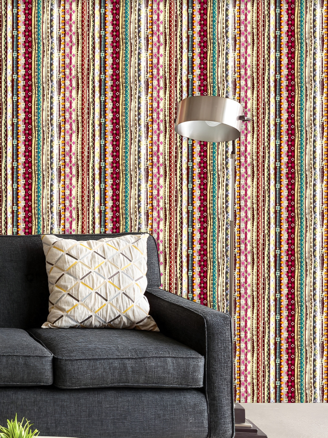 

ArtzFolio Printed UV-Resistant Anti-Bacterial Ethnic Boho Art Peel & Stick Wallpaper, Multi