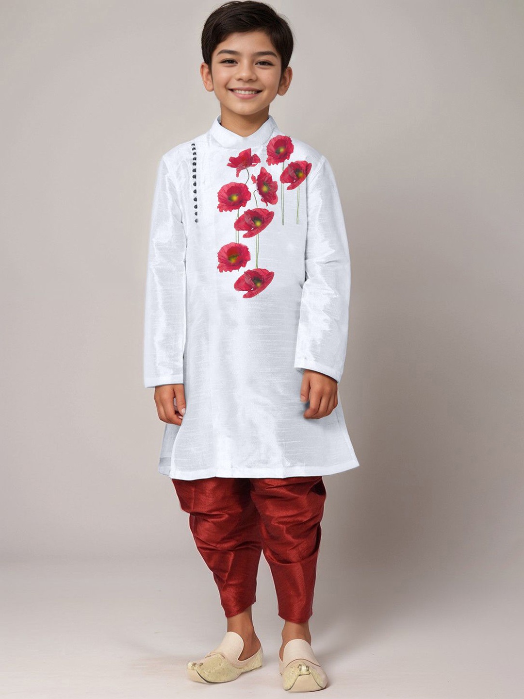 

DEVOILER Boys Kurta, White