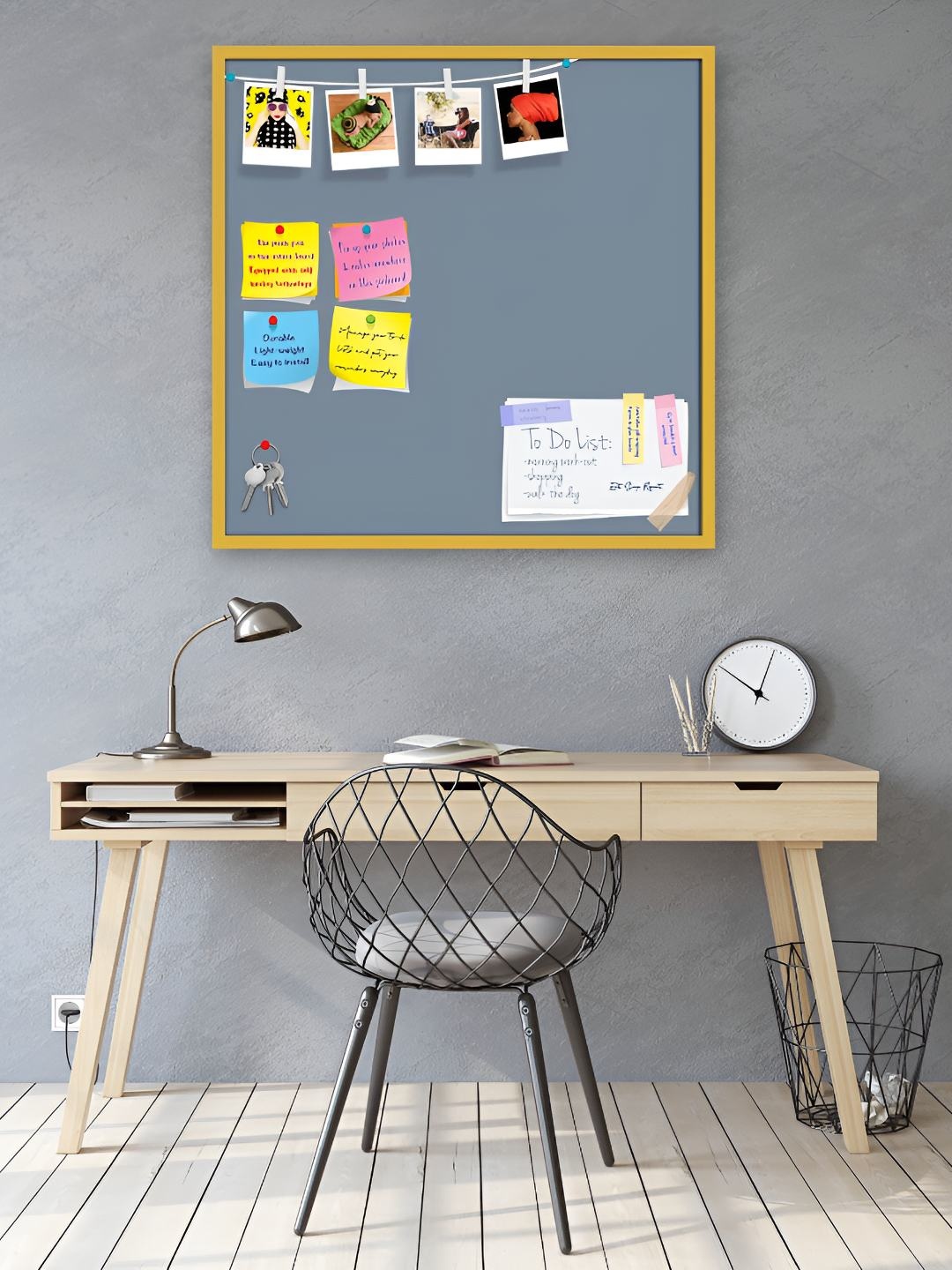 

ArtzFolio Wooden Notice Pin Board, Grey
