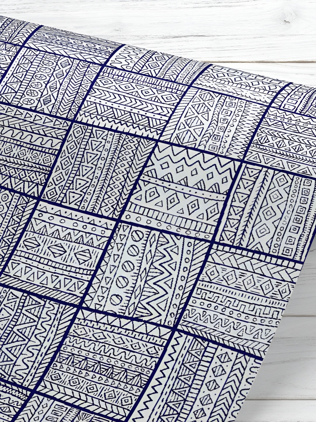 

ArtzFolio White & Blue Printed UV-Resistant Peel & Stick Wallpaper