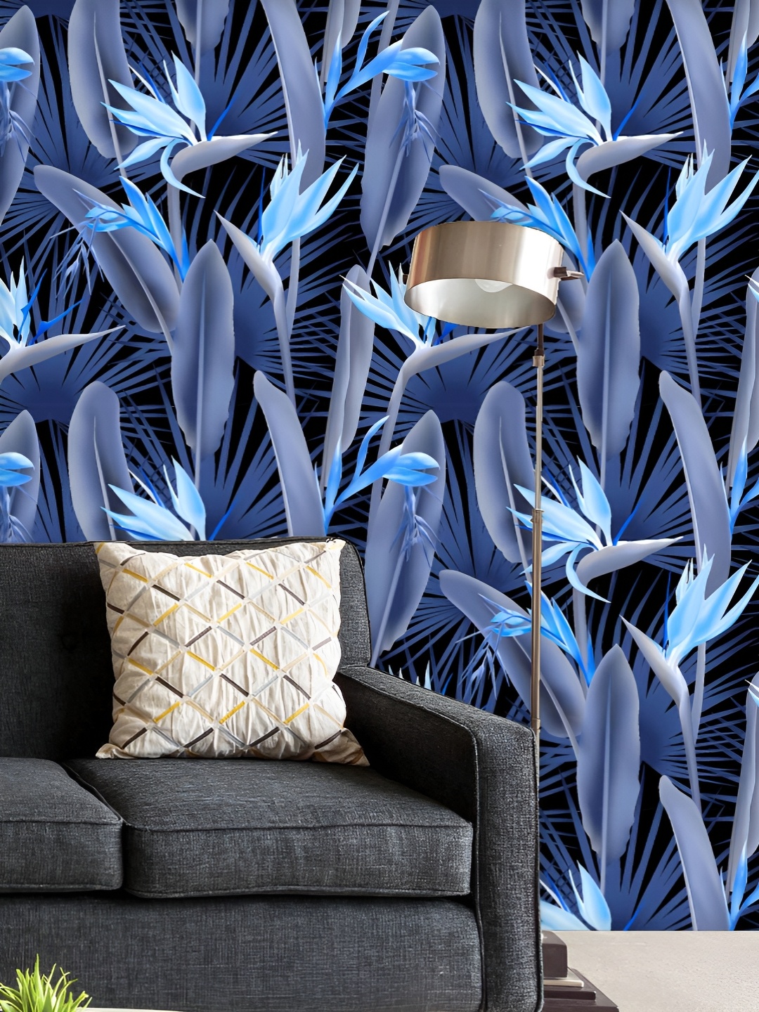 

ArtzFolio Printed UV-Resistant Anti-Bacterial Palm Leaves Pattern Peel & Stick Wallpaper, Multi