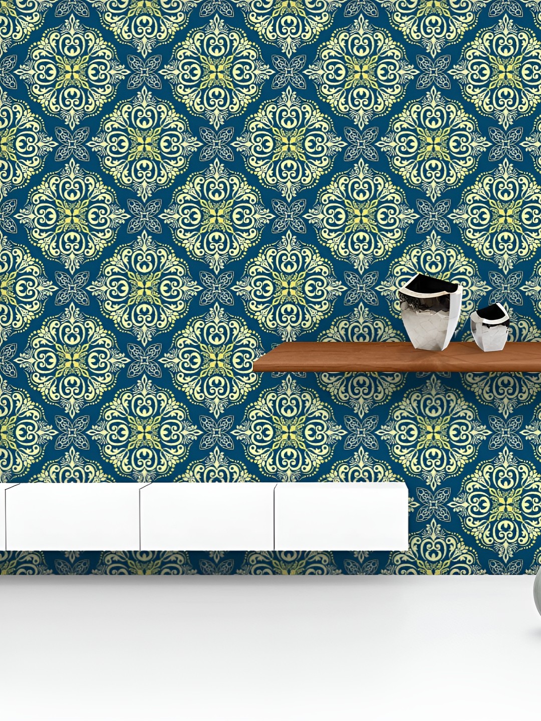 

ArtzFolio Printed UV-Resistant Anti-Bacterial Arabic Floral Pattern Peel & Stick Wallpaper, Multi