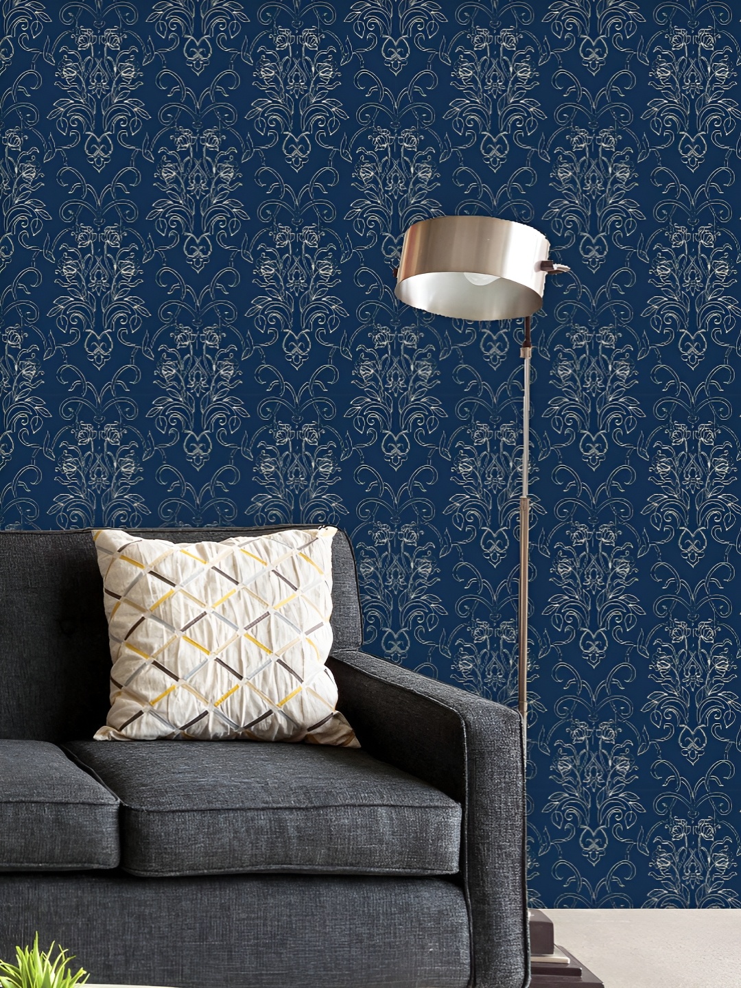 

ArtzFolio Printed UV-Resistant Anti-Bacterial Luxury Damask Pattern Peel & Stick Wallpaper, Multi