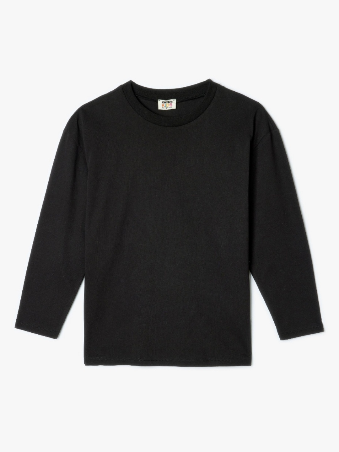 

Koton Boys Solid Round Neck Cotton T-shirt, Black
