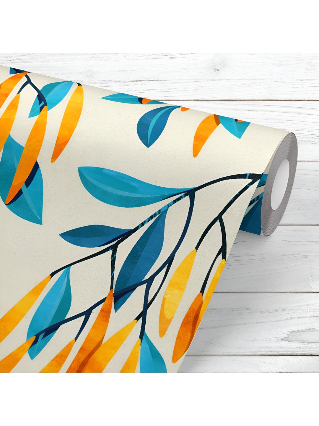 

ArtzFolio Off White & Blue Printed UV Resistant Wallpaper