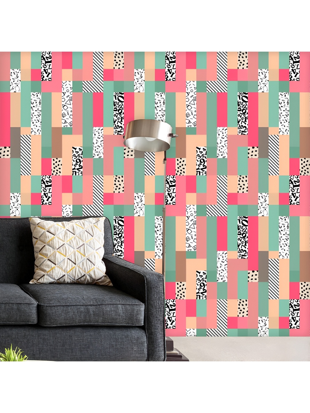 

ArtzFolio Printed UV-Resistant Anti-Bacterial Abstract Rectangles Peel & Stick Wallpaper, Multi
