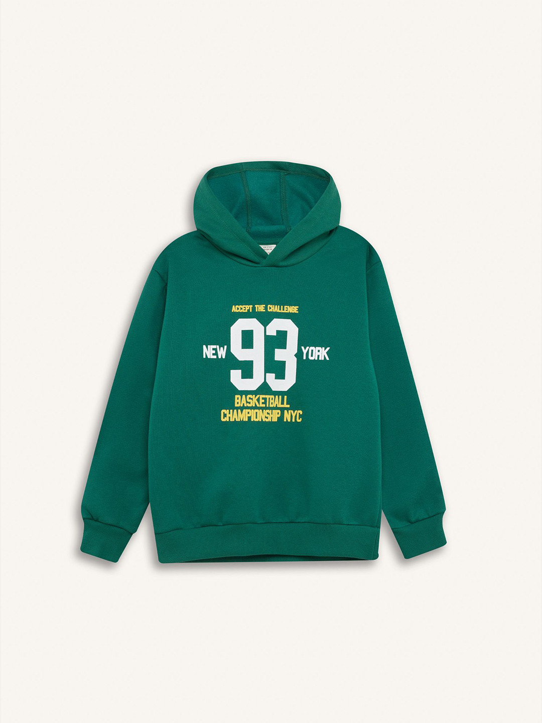 

DeFacto Boys Typography Printed Hooded Pullover Sweaters, Green