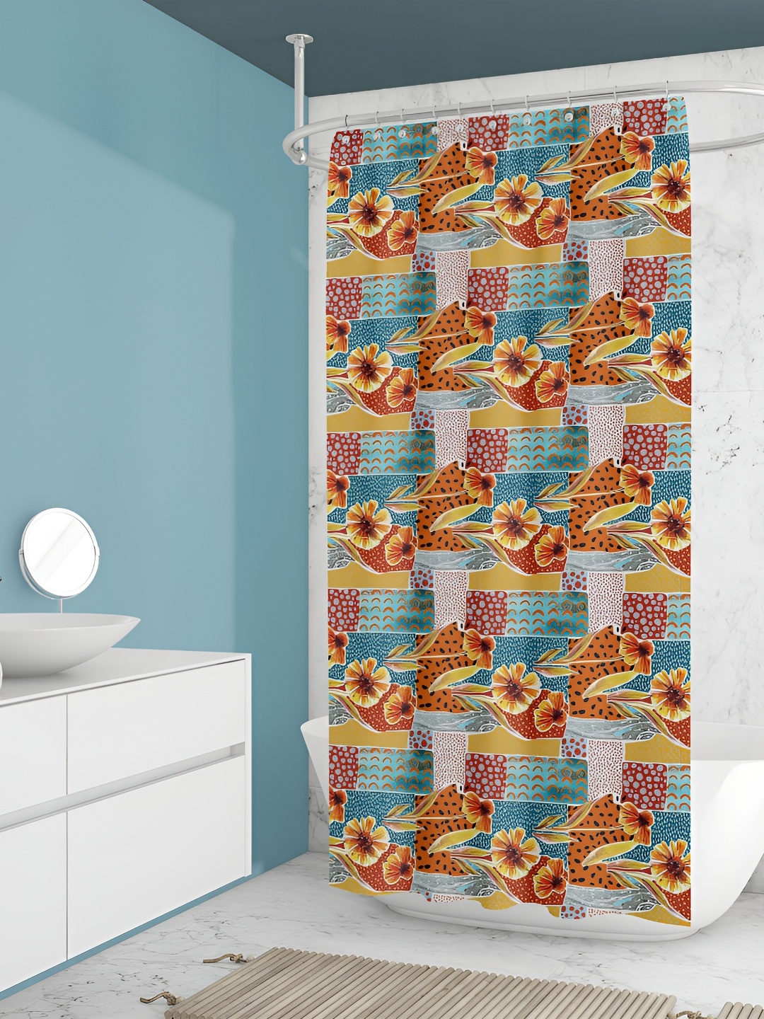 

ArtzFolio Single Piece Waterproof Polyester Shower Curtain, Multi