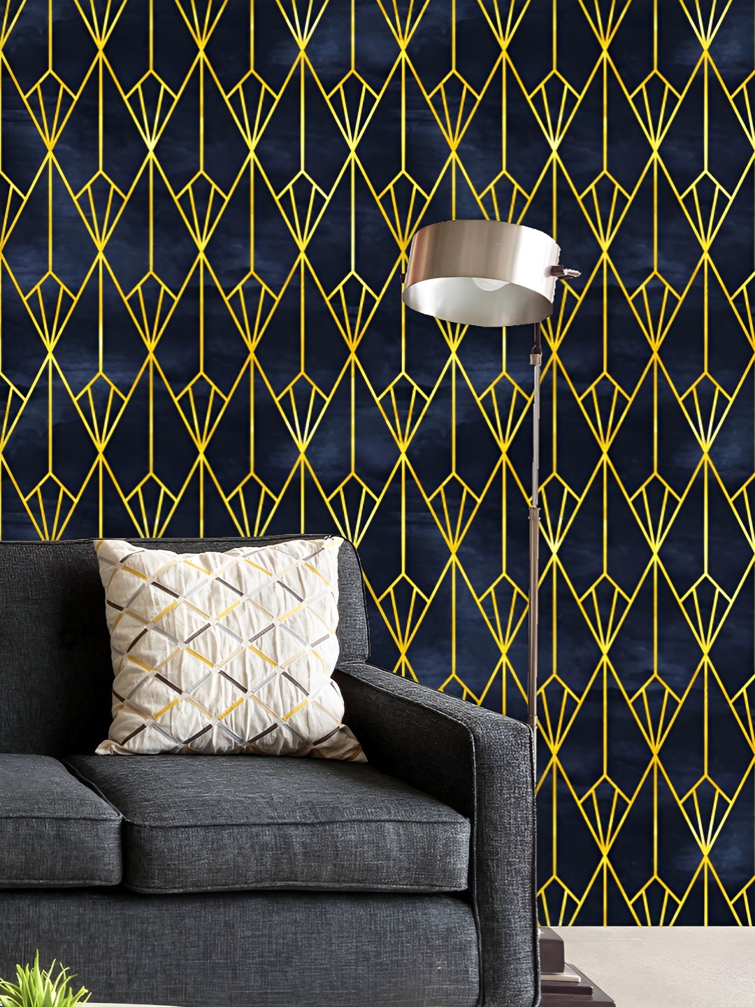 

ArtzFolio Printed UV-Resistant Anti-Bacterial Deco Geometric Pattern Peel & Stick Wallpaper, Multi