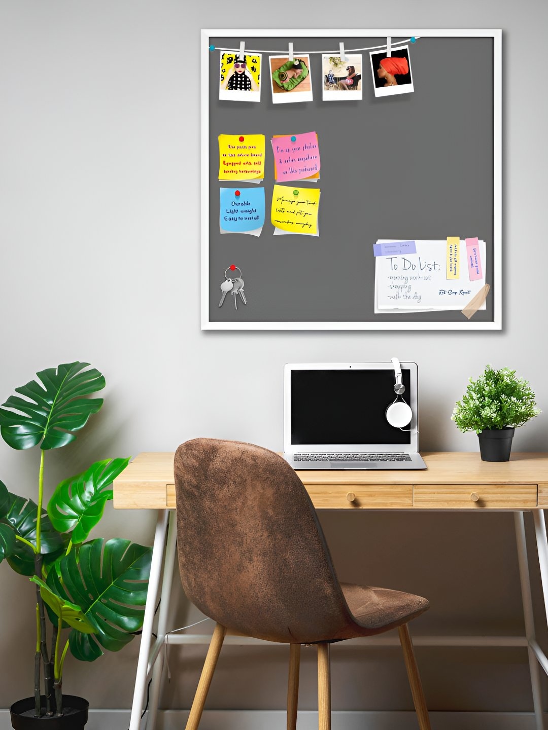 

ArtzFolio Wooden Notice Pin Board, Grey