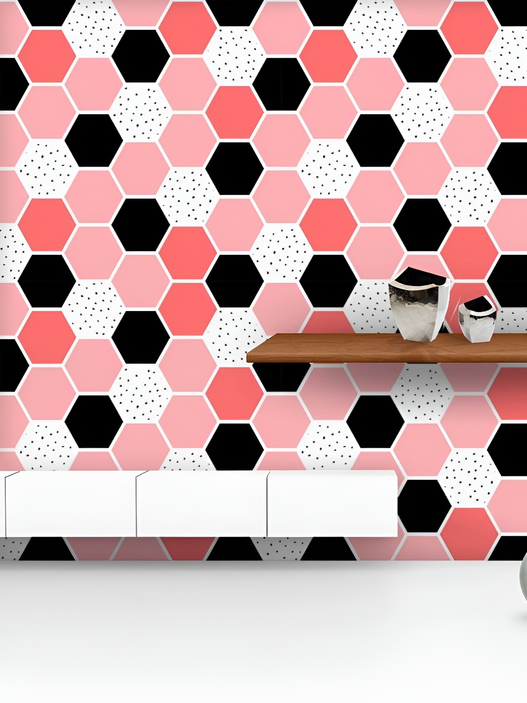 

ArtzFolio Pink & Black Printed UV Resistant Wallpaper