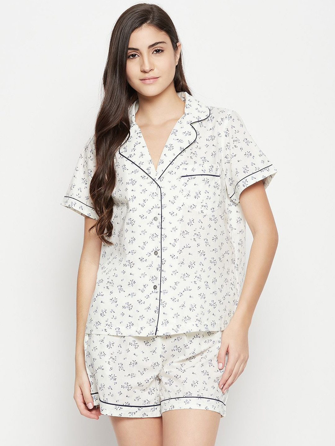 

Antimony Women Printed Night suit, White