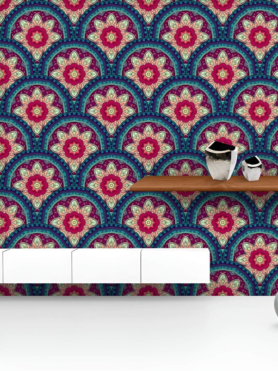 

ArtzFolio Printed UV-Resistant Anti-Bacterial Colorful Pattern Peel & Stick Wallpaper, Multi