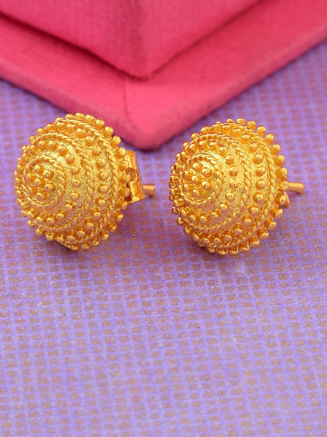 

MEMOIR Gold-Plated Contemporary Studs Earrings