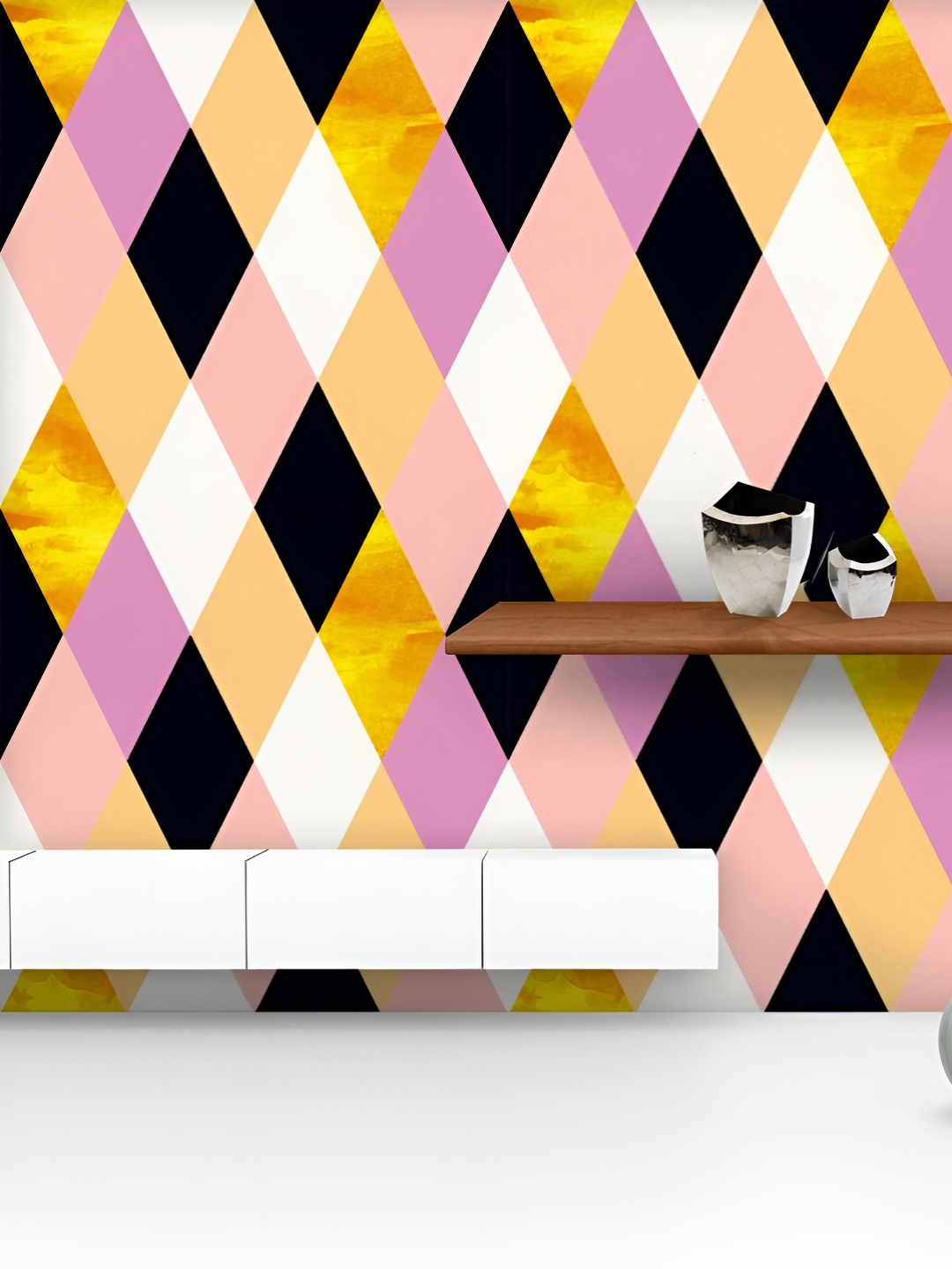 

ArtzFolio Printed UV-Resistant Anti-Bacterial Geometric Squares Peel & Stick Wallpaper, Multi