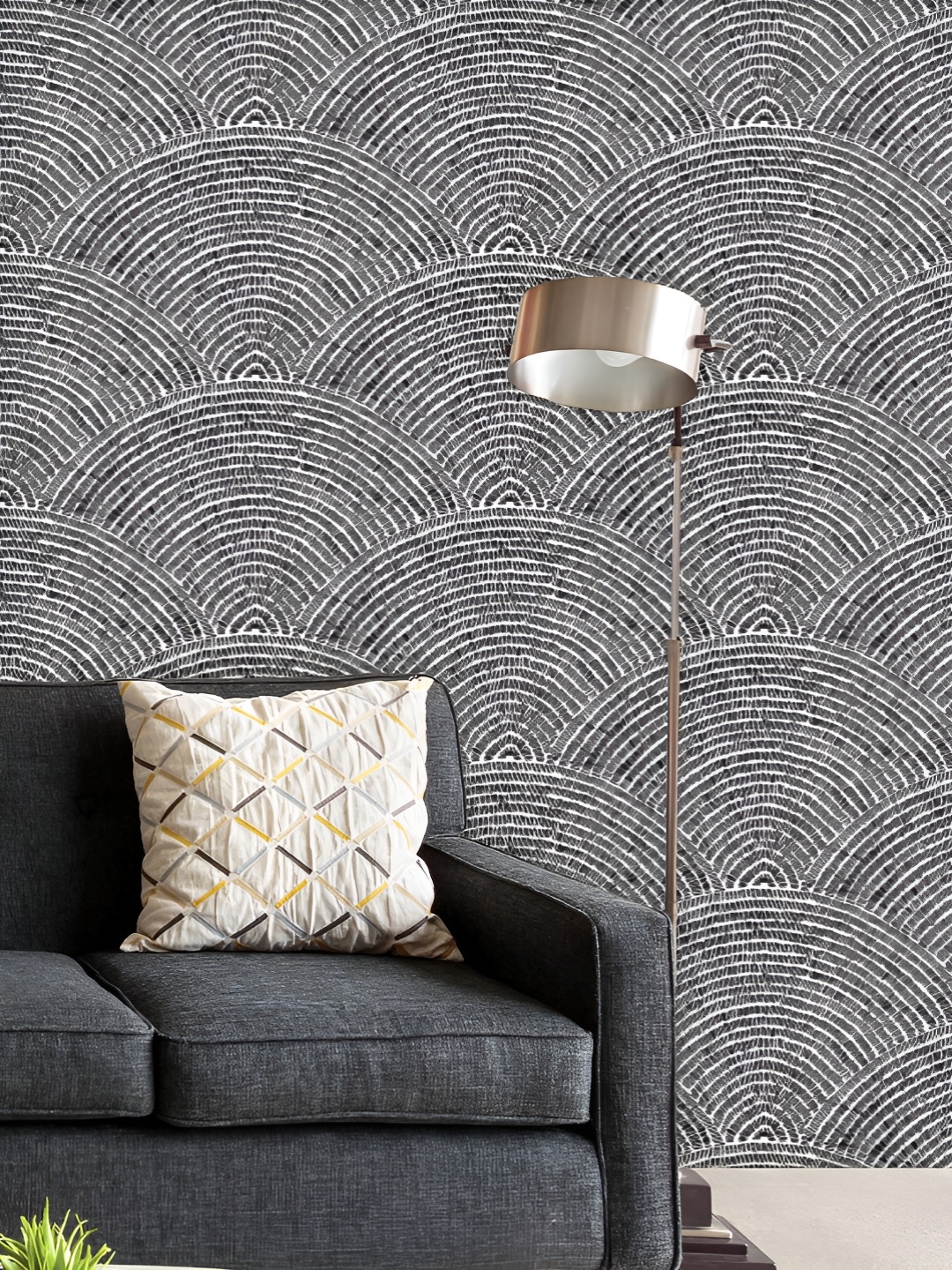 

ArtzFolio Printed UV-Resistant Anti-Bacterial Black & White Grunge Waves Peel & Stick Wallpaper, Multi