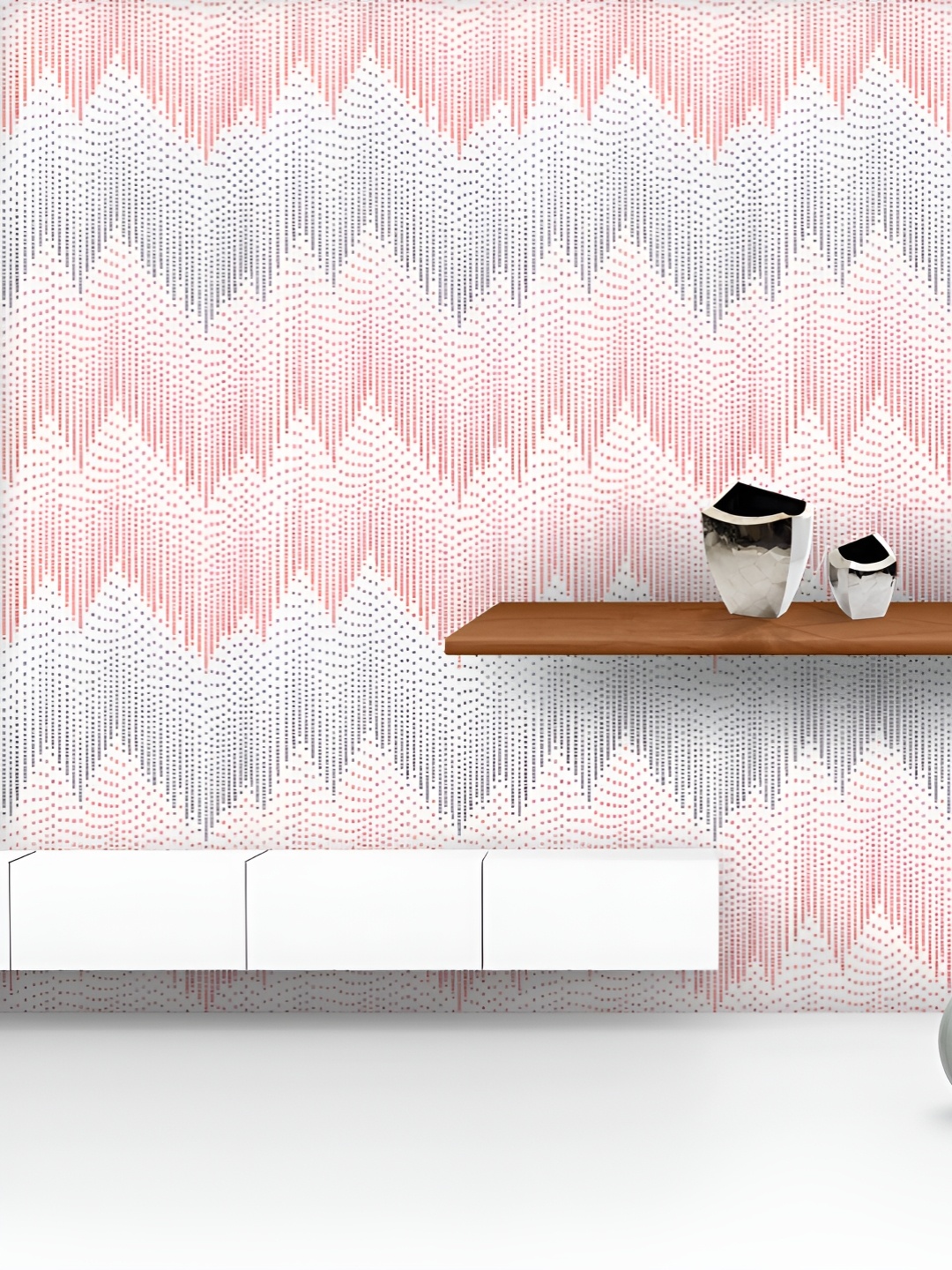 

ArtzFolio Printed UV-Resistant Anti-Bacterial Dashed Chevron Mountain Peaks Peel & Stick Wallpaper, Multi