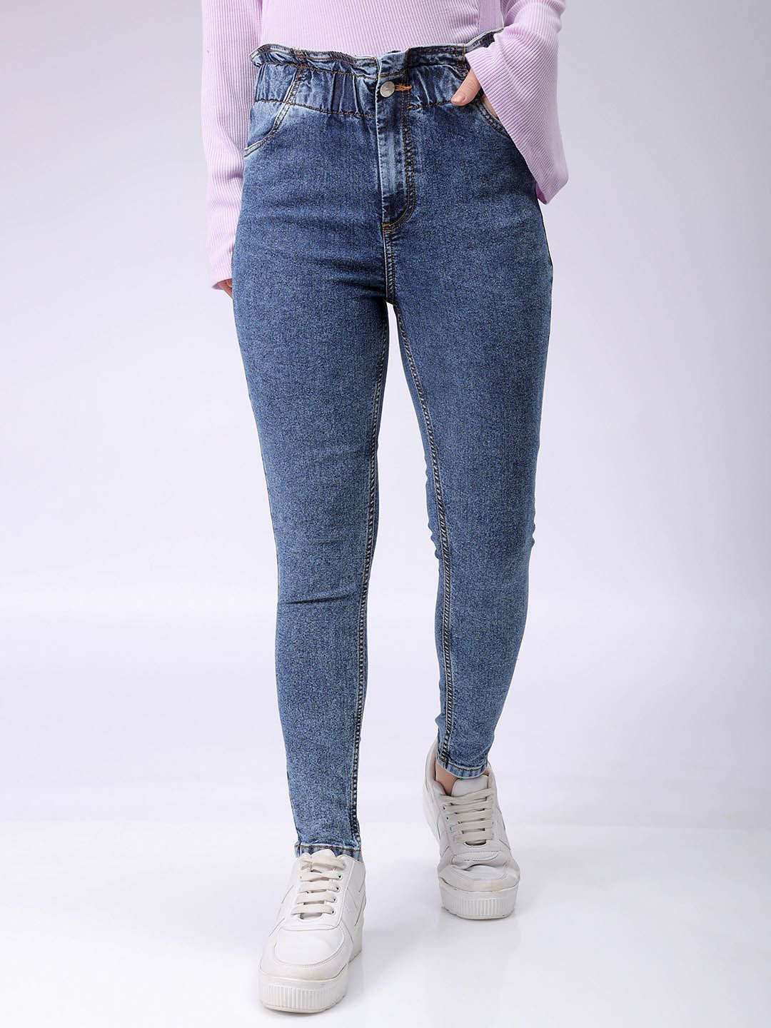 

Freehand by The Indian Garage Co Women Slim Fit Stretchable Jeans, Blue
