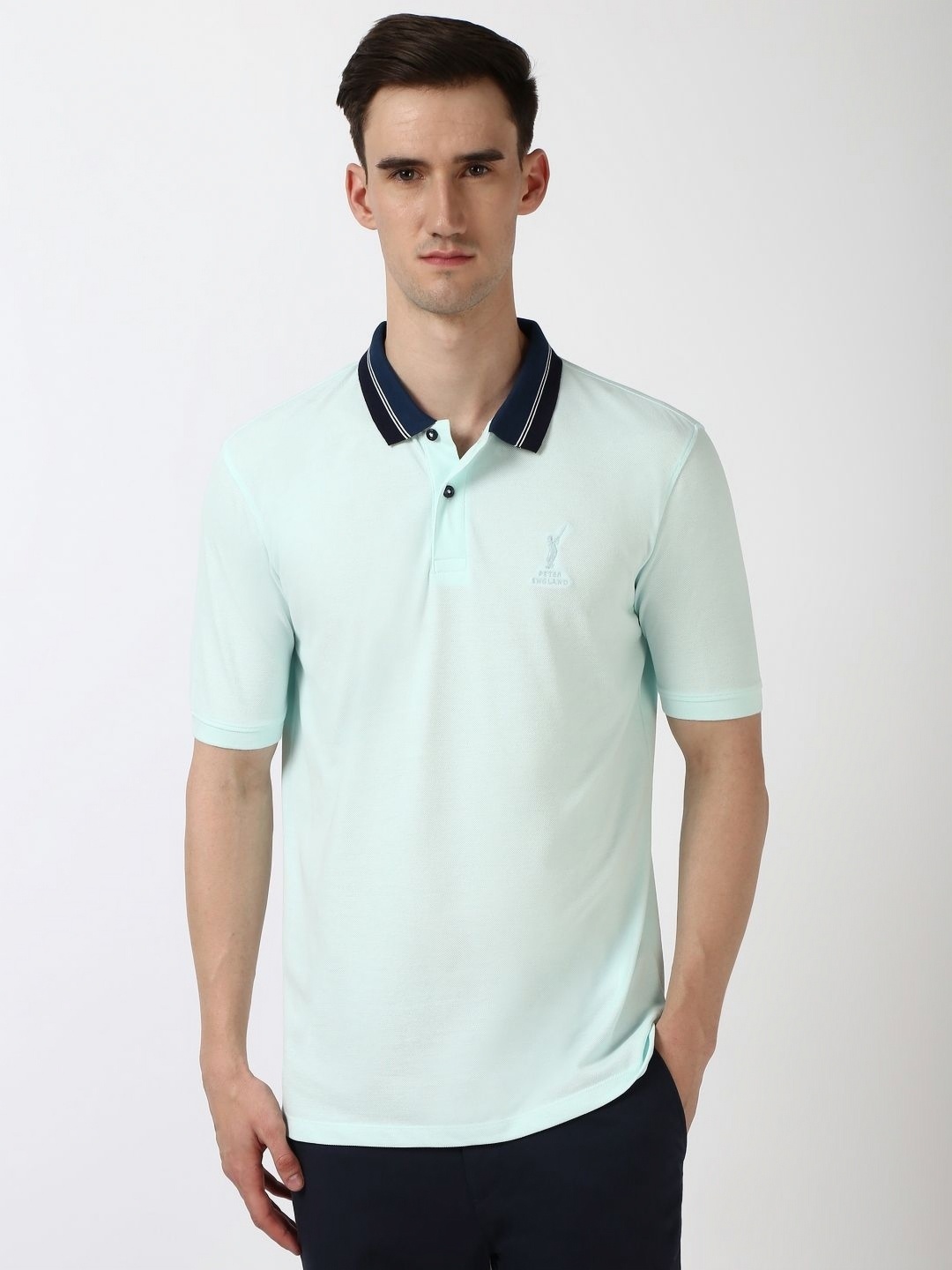 

Peter England Casuals Men Polo Collar Pockets T-shirt, Green