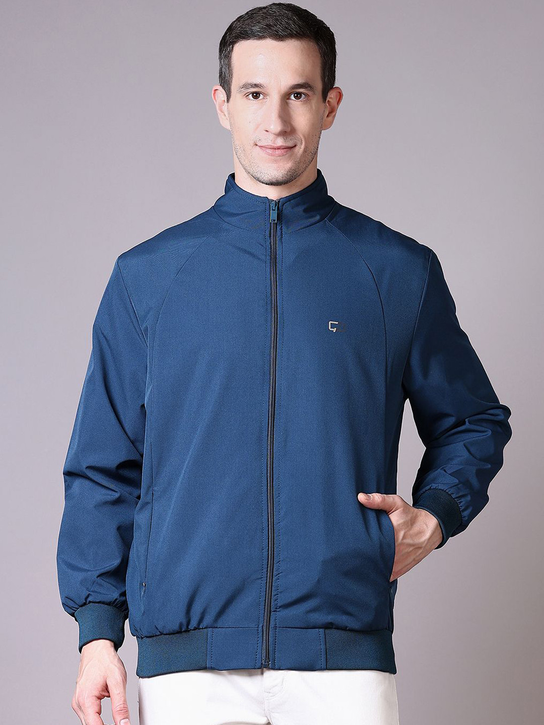 

V-Mart Men Bomber Jacket, Teal
