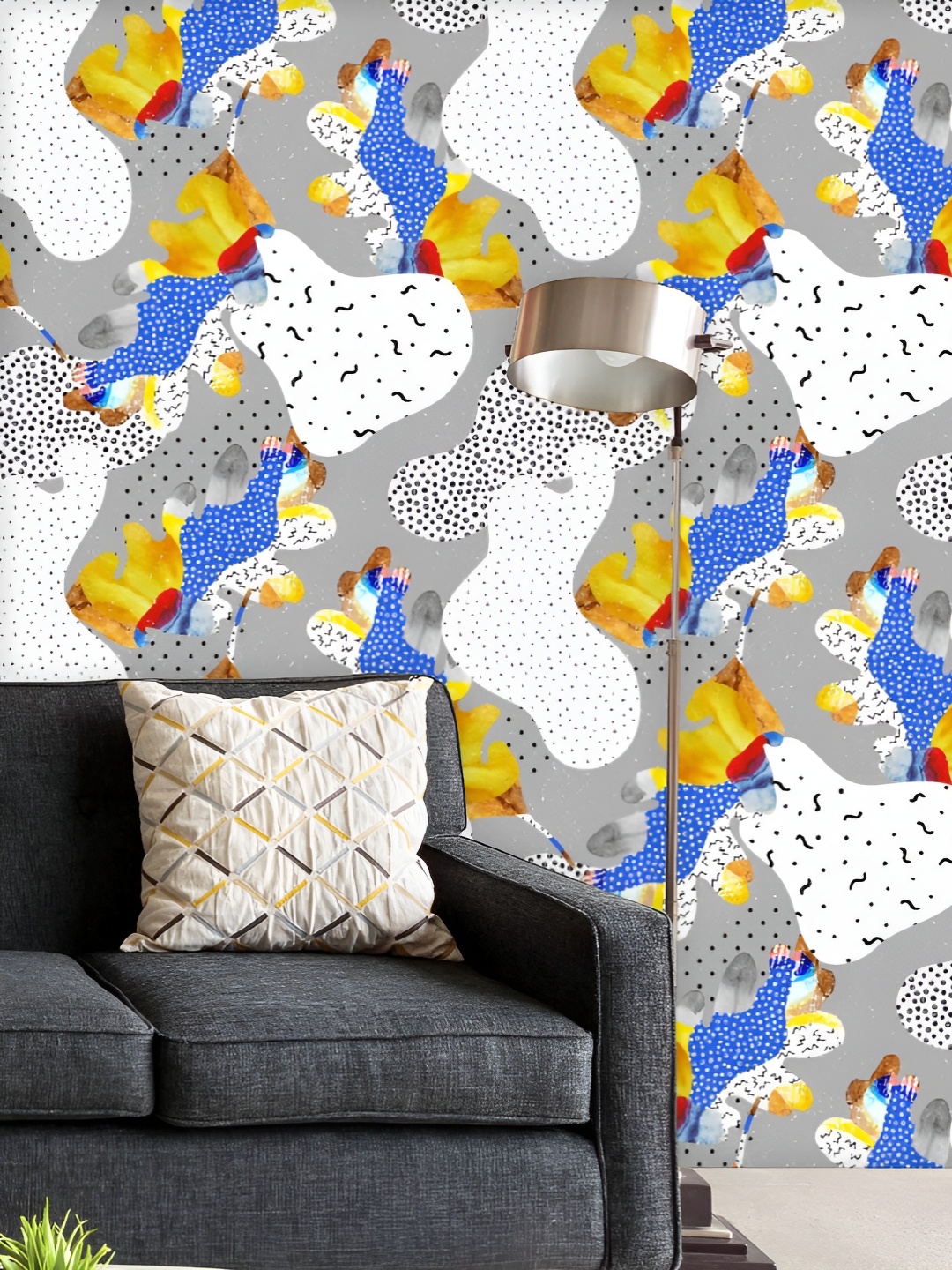 

ArtzFolio Printed UV-Resistant Anti-Bacterial Abstract Autumn Pattern Peel & Stick Wallpaper, Multi