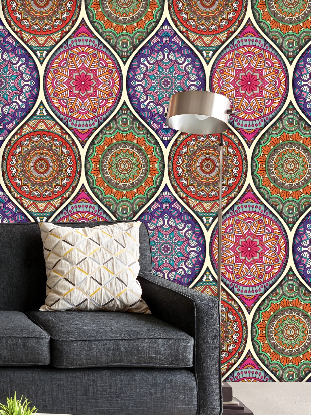

ArtzFolio Purple & Pink Floral Printed UV Resistant Wallpaper